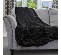 Dreamcatcher Blanket Throw Soft Faux Fur 160 X 130Cm Black Fleece Overblanket Fluffy Blanket For Sofa & Beds