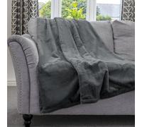 Dreamcatcher Blanket Throw Soft Faux Fur 160 X 130Cm Dark Grey Fleece Overblanket Fluffy Blanket For Sofa & Beds