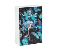 Dreamcatcher Blue ButterflyCigarette Case for 20 King Size Cigarettes Crush Proof & Waterproof Hard Plastic Cigarettes Box Stylish Portable Cigarette Holder Case with One-Click Snap Opening
