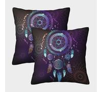 Dreamcatcher-Boho Decor Style Pillow Covers 2 Pack Cozy Pillowcases Art Cushion Case with Invisible Zipper Decorative for Couch Livingroom 50x50cm
