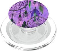 Dreamcatcher Boho Magic Dark Feather Witchy Purple Dreams PopSockets PopGrip for MagSafe