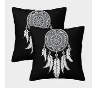 Dreamcatcher-Boho Tribal Design Pillow Covers 2 Pack Cozy Pillowcases Art Cushion Covers Polyester Decorative Couch Living Room 40x40cm