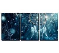Dreamcatcher Canvas Wall Art 3 Piece for Bathroom and Room Decor, Waterproof Wall Art with Frame and Hooks, Living Room, Bedroom, Hallway Decor, Ready To Hang, Landscape 8x12 inch/20x30cm,-f1300b