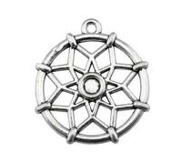 Dreamcatcher Charms For Beading Projects, 30x27mm, Antique Silver Color, 5 Pieces