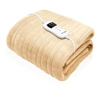 Dreamcatcher Cream Heated Throw Electric Blanket, 160 x 120cm Heated Blanket Machine Washable Soft Fleece Electric Throw Overblanket with 9HR Timer and 9X Control Heat Settings