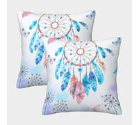 Dreamcatcher Decor-Bohemian Art Style Pillow Covers 2 Pack Cozy Pillowcases Art Cushion Covers Polyester Decorative Couch Living Room 40x40cm