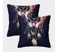 Dreamcatcher Decor-bohemian Tribal Style Pillow Covers 2 Pack Cozy Pillowcases Art Cushion Case with Zipper Decorative for Sofa Living Room Bed Home 40x40cm