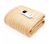 Dreamcatcher Deluxe Electric Throw Heated Double Over Blanket Soft Fleece Timer in Cream Dreamcatcher Cream