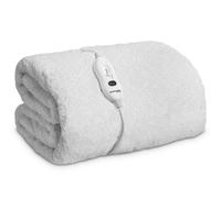 Dreamcatcher Deluxe Single Electric Blanket Fleece Heated Underblanket in White Dreamcatcher White Single