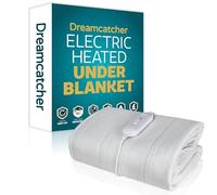 Dreamcatcher Double Electric Blanket 135 x 120cm, Soft Polyester Electric Blanket Fitted Underblanket Mattress Cover, 3x Heat Settings, 1x Controller and Machine Washable Heated Blanket