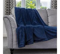 Dreamcatcher Faux Fur Throw Blanket, 160 x 130cm, Navy