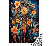 Dreamcatcher Floral Pattern 1000 Piece Jigsaw Puzzle For Adults Paper Puzzle Game Night Relaxation Home Decoration 38x26cm/1000pcs