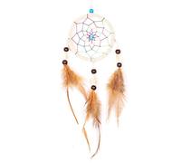 Dreamcatcher for Good Dreams with Pearls and Real Feathers White Nature Ø 3.54"