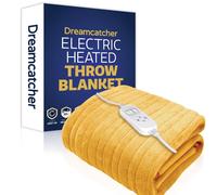 Dreamcatcher Gold Electric Throw Heated Double Over Blanket Soft Fleece Timer Dreamcatcher Gold Double