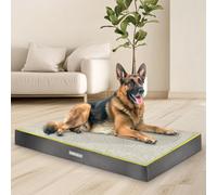 Dreamcatcher Grey Extra Large Dog Bed Orthopaedic Xxl Flat Crate Pet Mattress 137X112X9Cm, Removable Washable Cover