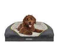 Dreamcatcher Grey Large Dog Bed Orthopaedic Shredded Memory Foam, Fleece Sleeping Area, Non Slip Base, Removable Washable Cover