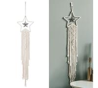 Dreamcatcher Handmade Star Dream Catcher Macrame Wall Hanging Decoration for Home Christmas Wedding Party White
