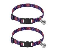 Dreamcatcher Hearts Navy Easy to Wear Small Dog Collar 2 Pack Small Cat Collar