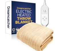 Dreamcatcher Heated Throw Blanket, 9 Heat Settings, 12HR Timer, Cream