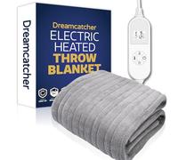 Dreamcatcher Heated Throw Blanket, 9 Heat Settings, 12HR Timer, Light Grey