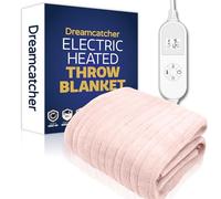 Dreamcatcher Heated Throw Blanket, 9 Heat Settings, 12HR Timer, Pink | Large 180 x 130cm microfleece heated throw with 9 heat settings, 12HR timer, detachable controller and 2m cable.