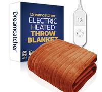 Dreamcatcher Heated Throw Blanket, 9 Heat Settings, 12HR Timer, Terracota | Soft 160 x 120cm microfleece heated throw with 9 heat settings, 12-hour timer, detachable controller and 2m cable.