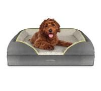 Dreamcatcher Large Dog Bed, Orthopaedic Memory Foam, Bolster, Waterproof | 89 x 63 x 20cm bed with cooling gel memory foam, four-sided bolster, waterproof liner, non-slip base and washable cover.