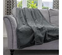 Dreamcatcher Faux Fur Throw Overblanket 160 X 130Cm - Dark Grey