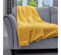 Dreamcatcher Luxury Faux Fur Polyester Throw Over Blanket 160x130cm in Gold | Size: 160x130 cm Dreamcatcher Gold 160x130 cm