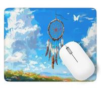 Dreamcatcher Mouse Mat, Small Mouse Pad Landscape Waterproof Gaming Mousepad, Mini Desk Mat 60 x 40 cm with Anti-Slip Base, Stitched Edges Mousepad, Keyboard, Mousemats Desk, Gifts for Women p1j-702