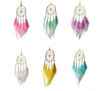 Dreamcatcher Pendant With Vibrant Beads And Feathers For Outdoor Garden Decoration Rust Resistant Iron Chain Sun Shape Ornament Capturing Beautiful Dreams Colorful Elegance Hanging Decor Item(Purple)