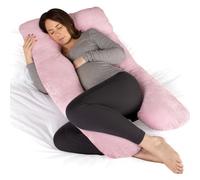 Dreamcatcher Pink Pregnancy Pillow, U Shaped Shredded Memory Foam Maternity Cushion Machine Washable & Removable Velvet Cover