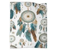 Dreamcatcher Printed Blanket 3D Boho Elements And Feathers Design Bedspread Soft Warm Microfiber Throws And Patchwork Quilts 40x50inch(100x130cm)