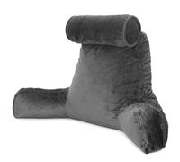 Dreamcatcher Reading Pillow, Memory Foam, Headrest & 3 Pockets, Grey | 66 x 50 x 105cm reading pillow with adjustable memory foam, armrests, detachable headrest, 3 pockets and washable cover.