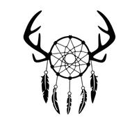 Dreamcatcher resonating with Timeless Tradition Vinyl Wall Stickers 42x47.5cm Multiple Size Options Black