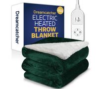 Dreamcatcher Sherpa Fleece Electric Heated Throw Over Blanket Double Polyester 160Cm X 120Cm Green