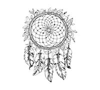 Dreamcatcher Sketch Hand Drawn in Doodle Style Vinyl Wall Stickers 36x49.2cm Window Decals Black