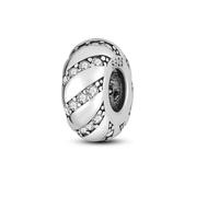 Dreamcatcher Star Moon Dog Cat Unicorn Evil Eye Hamsa Fatima Music Love Heart Charm Bead Pendant 925 Sterling Silver Compatible With Pandora Charm Moments Bracelet (Spiral Twisted Knot Stopper Spacer)