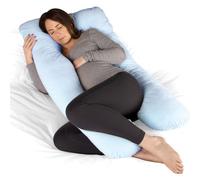 Dreamcatcher U Shaped Pregnancy Pillow Blue, Maternity Cushion Machine Washable & Removable Velvet Cover