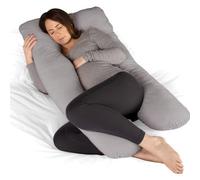 Dreamcatcher U Shaped Pregnancy Pillow Grey, Maternity Cushion Machine Washable & Removable Velvet Cover