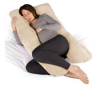 Dreamcatcher U Shaped Pregnancy Pillow, Memory Foam, Cream | 125 x 70 x 20cm maternity pillow with shredded memory foam, full-body U-shape support and removable washable velvet cover.