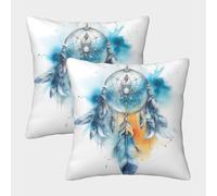 Dreamcatcher-Watercolor Art Style Pillow Covers 2 Pack Cozy Pillowcases Art Cushion Covers Polyester Decor for Couch Livingroom 40x40cm