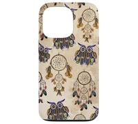 Dreamcatcher Witchy Animal Print Boho Brown Supercute Owl Case for iPhone 13 Pro