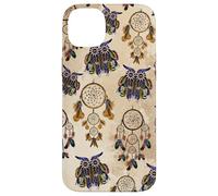 Dreamcatcher Witchy Animal Print Boho Brown Supercute Owl Case for iPhone 14 Plus