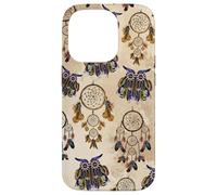 Dreamcatcher Witchy Animal Print Boho Brown Supercute Owl Case for iPhone 14 Pro