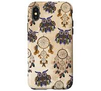 Dreamcatcher Witchy Animal Print Boho Brown Supercute Owl Case for iPhone X/XS
