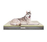 Dreamcatcher XL Dog Bed 112x81x9cm, Orthopaedic Dog Beds Extra Large Plus Mattress with Sherpa Fleece Top, Oxford Fabric Crate Base and Grey Removable Washable Cover
