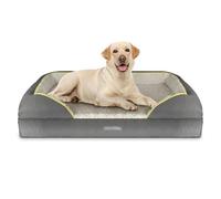 Dreamcatcher XL Dog Bed, Orthopaedic Memory Foam, Bolster, Waterproof | 106 x 80 x 20cm bed with cooling gel memory foam, four-sided bolster, waterproof liner, non-slip base and washable cover.