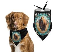 Dreamcatcher1 Bison Funny Dog Bandana Cats Puppies Triangle Scarf for Small Medium Large Pet