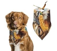 Dreamcatcher1 Wolf Eagle1 Funny Dog Bandanas Puppy Triangle Scarf Washable Bib for Small Medium Large Pet